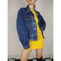 The Dark Diesel Denim | Vintage Dark Blue Denim Wash Trucker Jeans Jacket Designer M | Etsy (US)