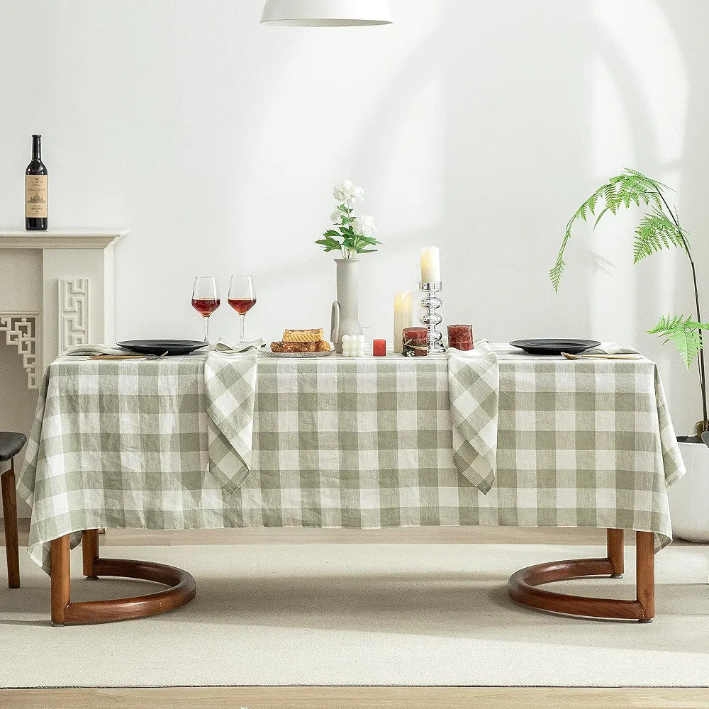 EVERLY 100% Yarn-Dyed Linen Rectangle Tablecloths 60x108Inches for Dining,Buffet Parties,Picnic,E... | Amazon (US)