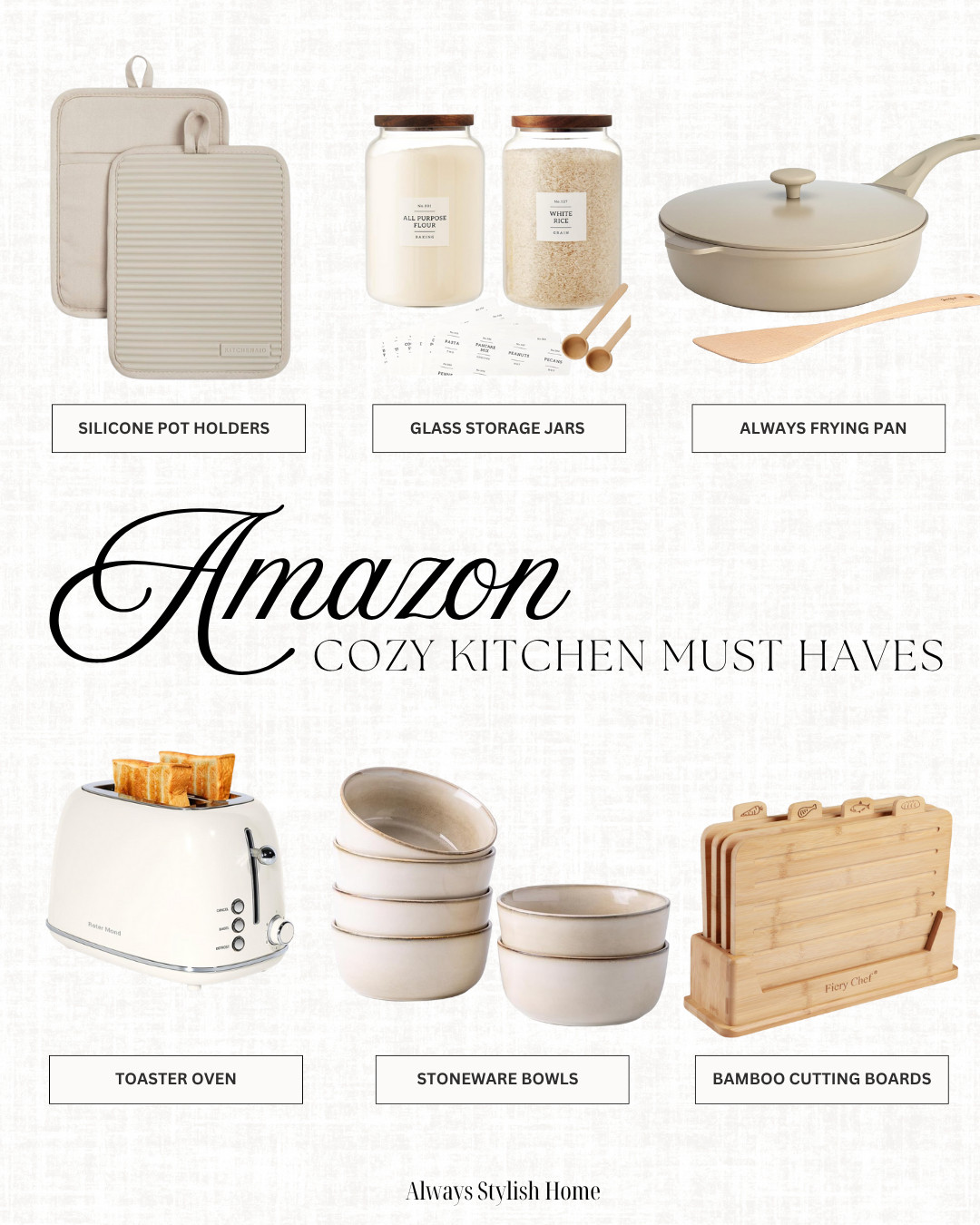 amazon cozy kitchen must haves. kitchen finds, amazon kitchen tools and gadgets. toaster oven. cutting boards. neutral kitchen finds. 

 #LTKHoliday #LTKSeasonal #LTKHome