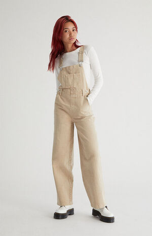 PacSun Eco Tan Baggy Workwear Overalls | PacSun