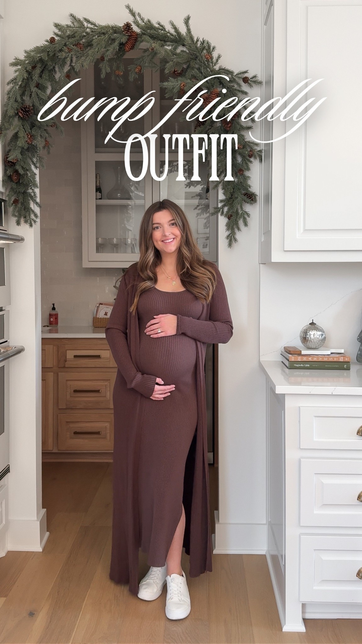 Trying to find my style again with a bump, I found so many cute Lulus dresses for the holidays 🎄🤍
I’ve had a hard time finding the confidence (and motivation) to dress cute during this pregnancy. I would much rather be in PJS, leggings, or sweatshirts🫠 So this winter I promised myself I would dress up more - look good, feel good mentality!! 

I love this cardigan midi dress combo! So cute for casual errands or date nights!

Size: large

Bump style, bump friendly, holiday dress, winter fashion, affordable fashion

#LTKBump