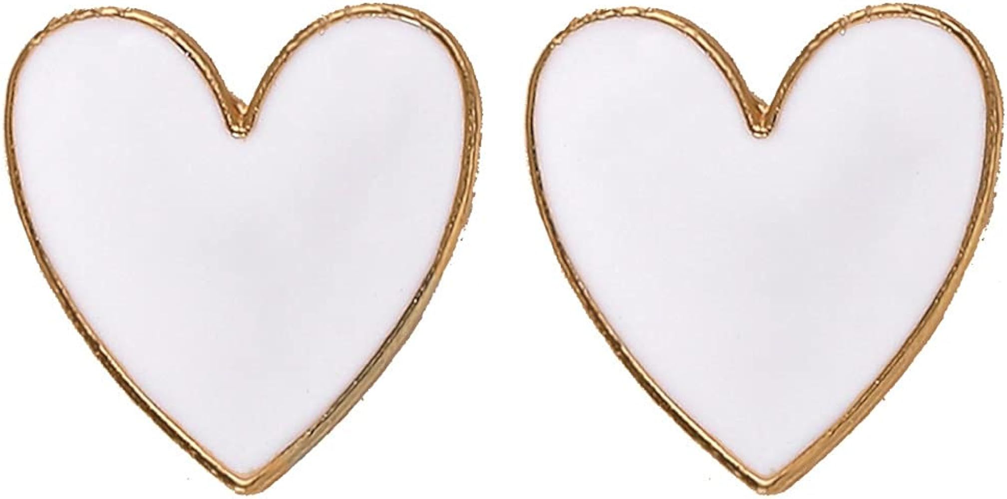 Heart Romance Enamel Big Statement Stud Earring Colorful Minimalism Geometric Jewelry Idea Gifts ... | Amazon (US)