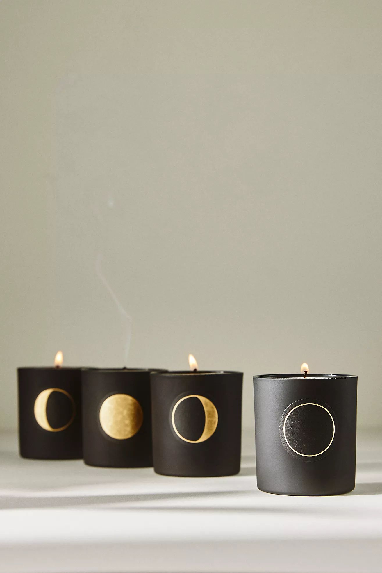 Deuxmoons Moon Phases Glass Vessel Candles, Set of 4 | Anthropologie (US)