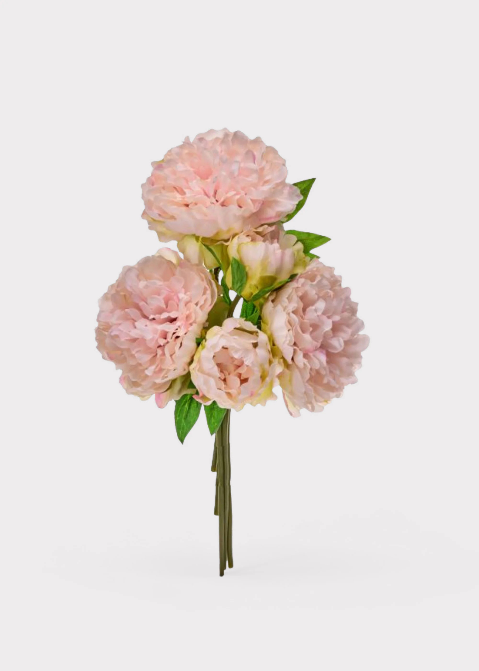 Fake Flower Bundle of 5 Blush Pink Peonies - 15 | Afloral