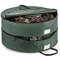 ZOBER Double Premium Christmas Wreath Storage Bag 36”, with Compartment Organizers for Christmas Gar | Amazon (US)