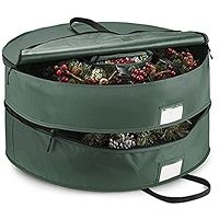 ZOBER Double Premium Christmas Wreath Storage Bag 36”, with Compartment Organizers for Christmas Gar | Amazon (US)