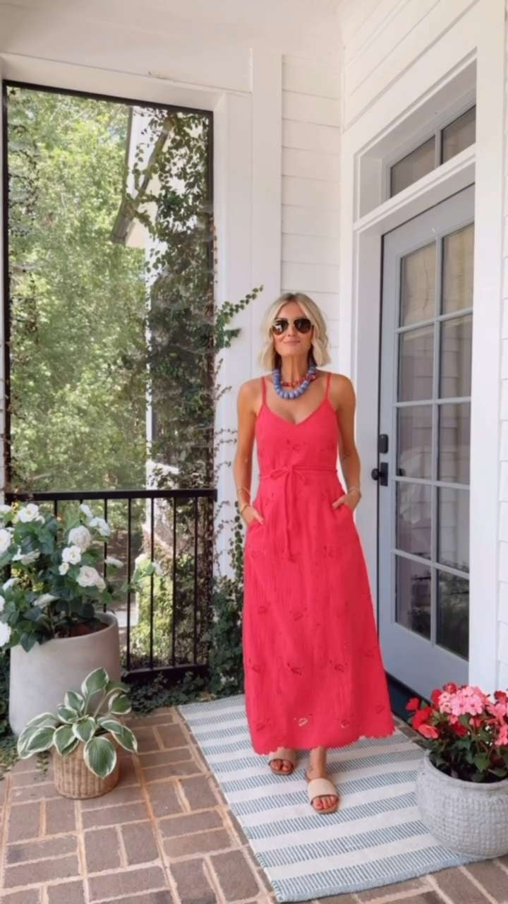 This dress looks like I got it off Shopbop! I love the embroidered details! It also comes in brown - I got it in both colors because it's that good! Wearing XS!

Loverly Grey, Target, summer dress, americana, red dress, July 4th outfit inspo, sandals 

 #LTKSeasonal
