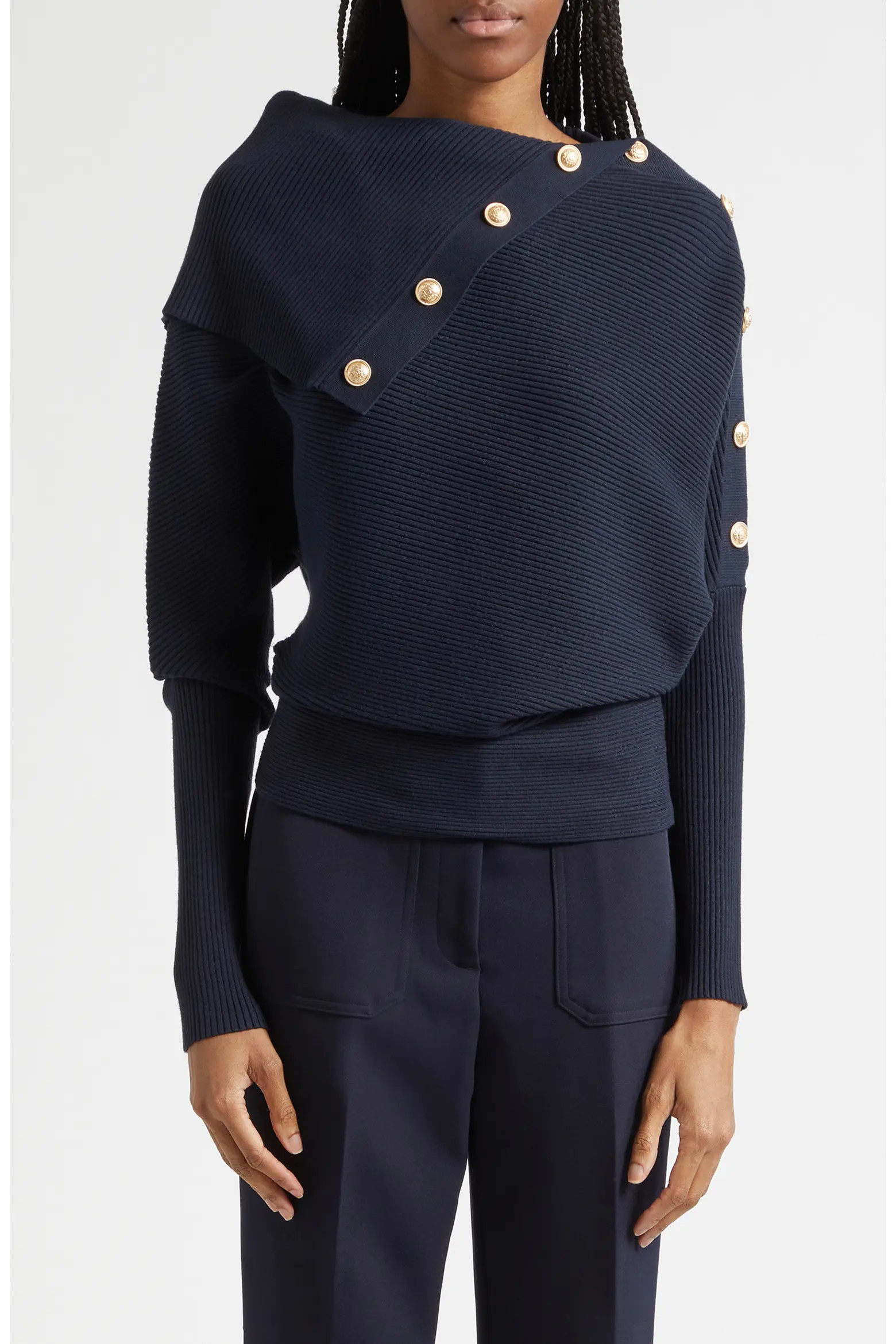 Lexi Button Shawl Rib Sweater (Women) | Nordstrom | Nordstrom