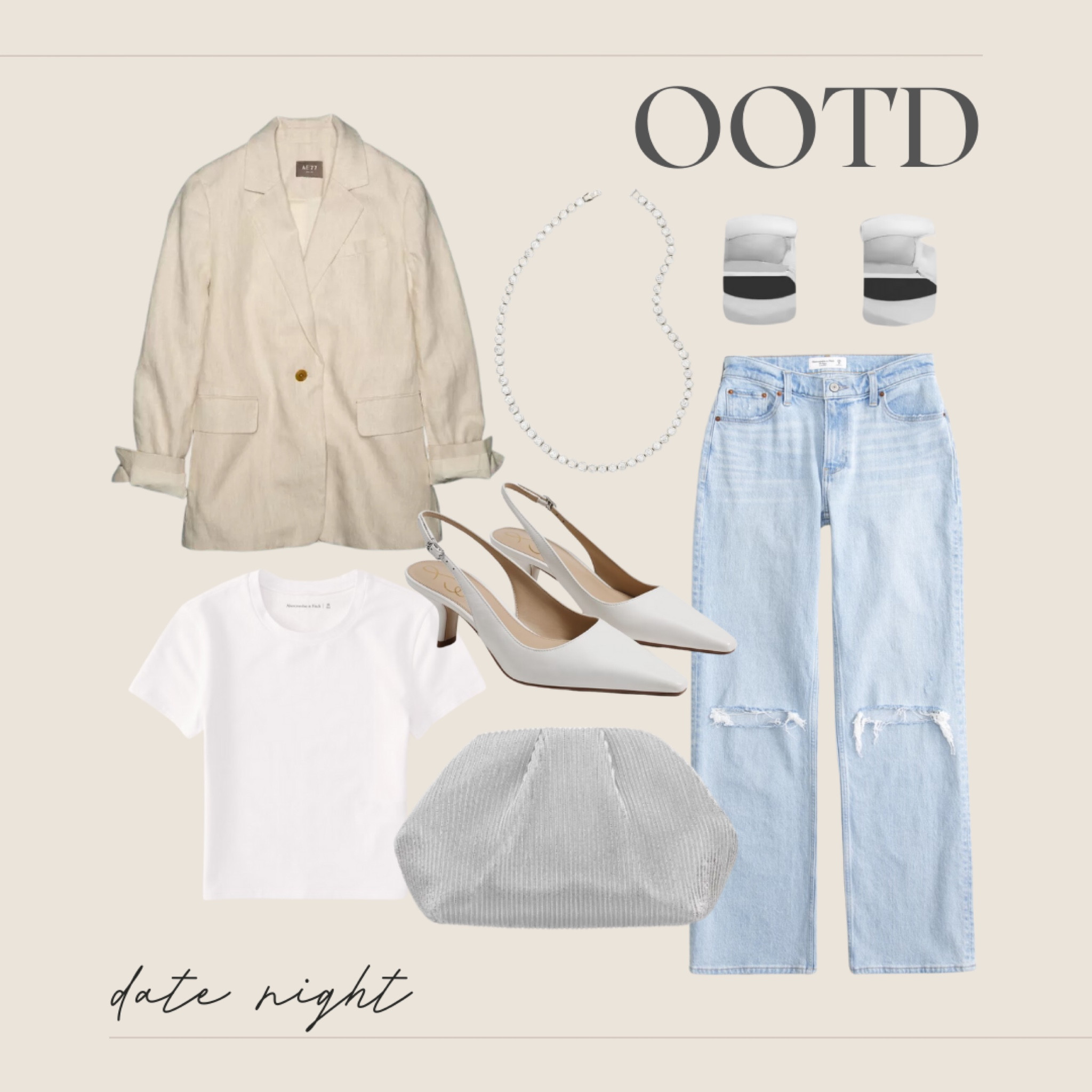 •outfit of the day•

ootd for a date night. simple basic neutrals with a touch of silver. i’ll be a jeans, tee + blazer girl for life.

#LTKfindsunder100 #LTKshoecrush #LTKstyletip