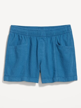 High-Waisted Linen-Blend Utility Shorts for Women -- 3.5-inch inseam | Old Navy (US)
