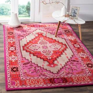 SAFAVIEH Handmade Bellagio Gracia Modern Oriental Wool Rug - 2' x 3' - Red Pink/Ivory | Bed Bath & Beyond