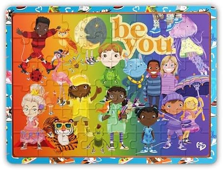 48pc FSC Wooden Tray Puzzle - Upbounders® Be You Rainbow Kicks & Zoo Animals | Colorful Sneakers... | Amazon (US)