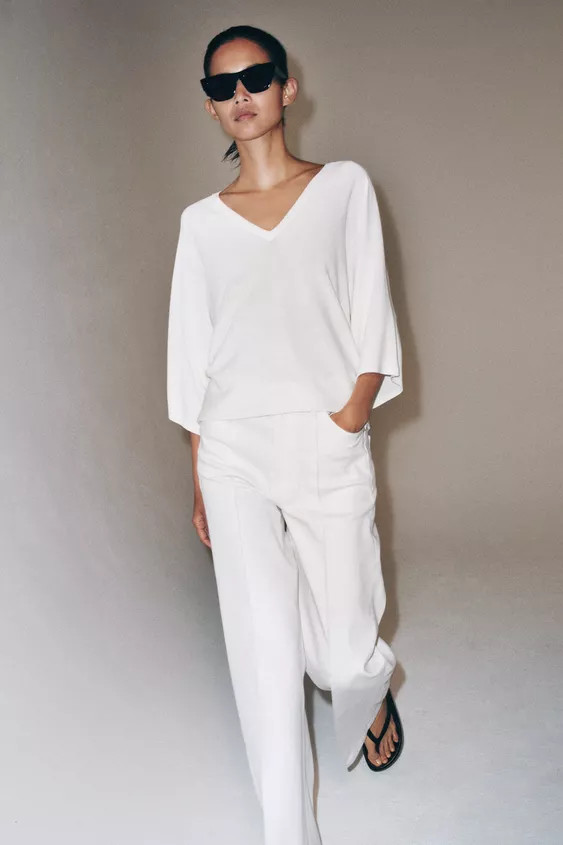 ZW COLLECTION WIDE LEG HIGH-RISE JEANS | Zara US