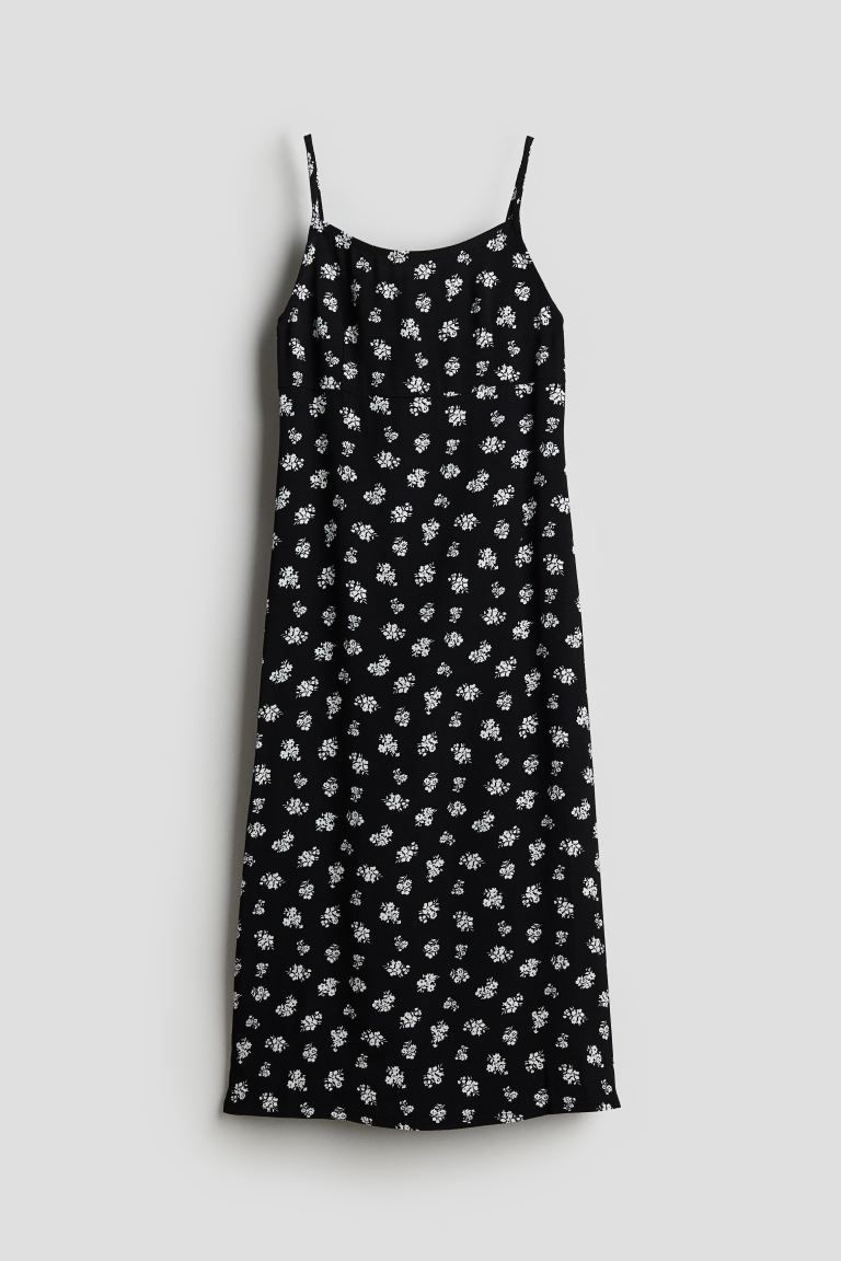 Tie-back Slip Dress - Black/floral - Kids | H&M US | H&M (US + CA)