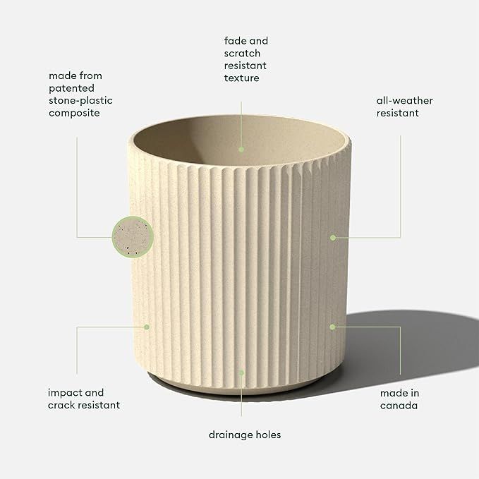 Veradek Demi Series Round Planter for Porch, Patio, Backyard | Durable Plastic-Concrete Material ... | Amazon (US)