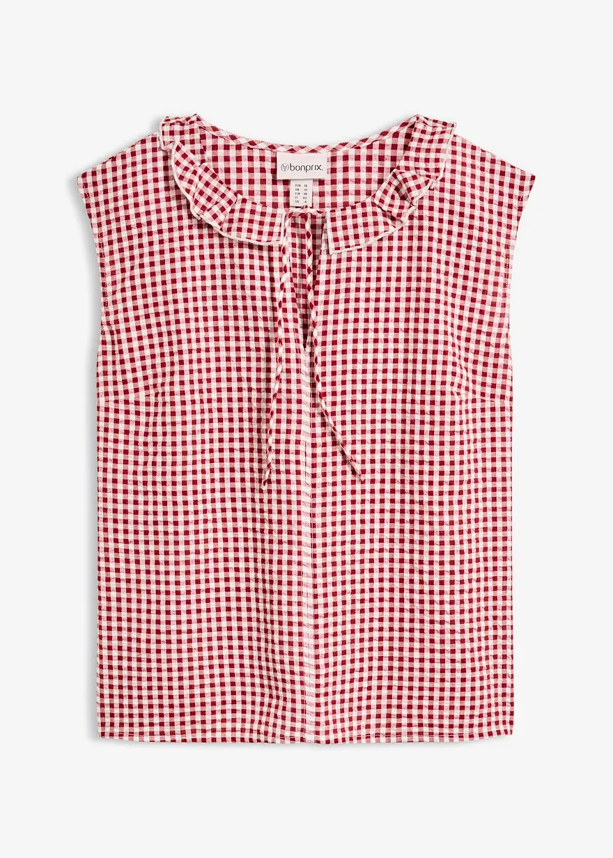 \u00c4rmellose Tunikabluse mit R\u00fcschen-Details - rot - Damen | bonprix | Bonprix DE