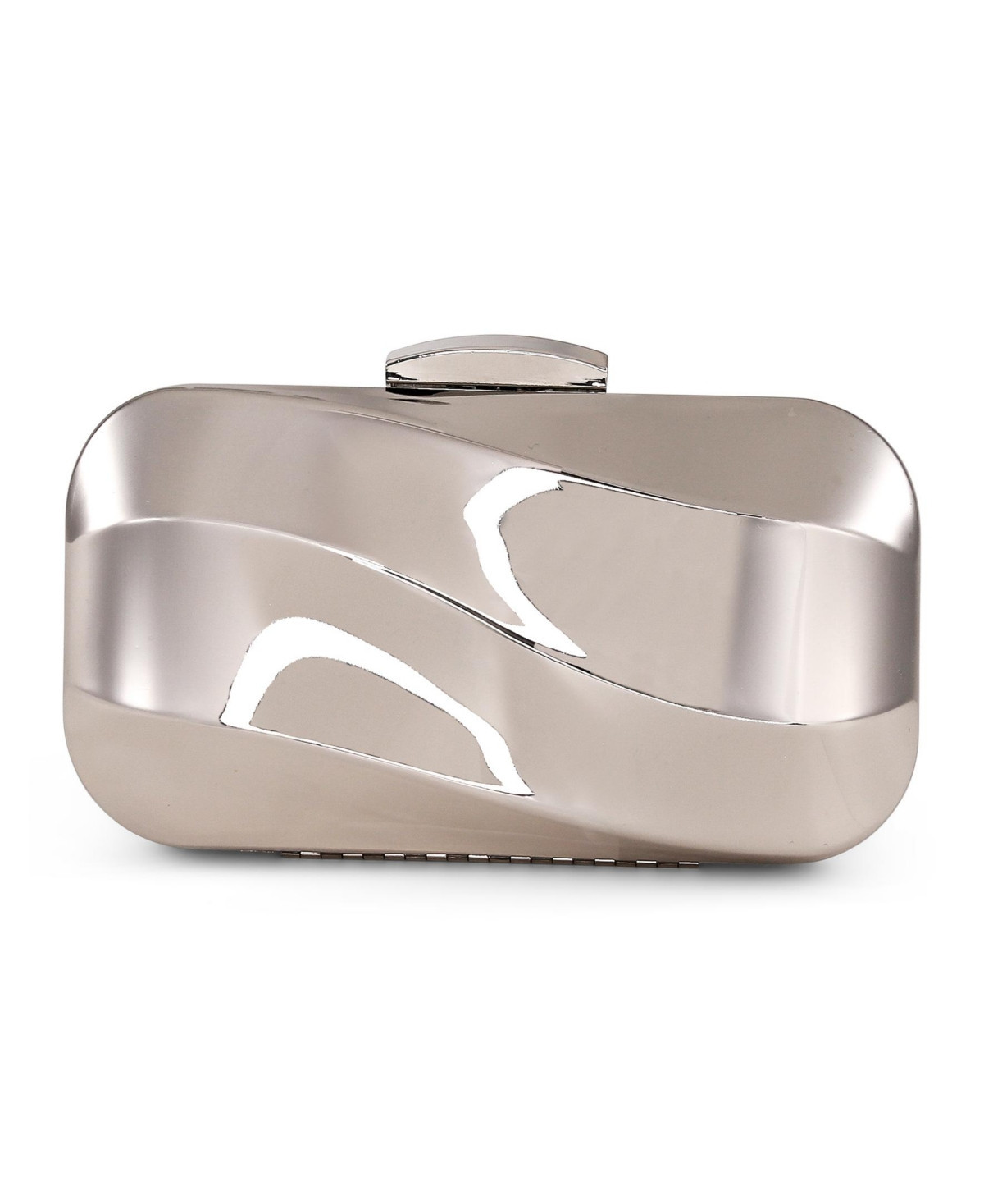 Woman's Aven Metal Wave Minaudiere - Silver | Macy's