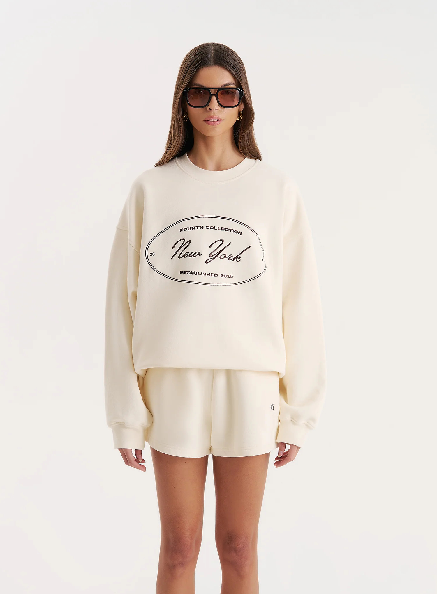 Cream New York Emblem Sweatshirt- Chai | 4th & Reckless