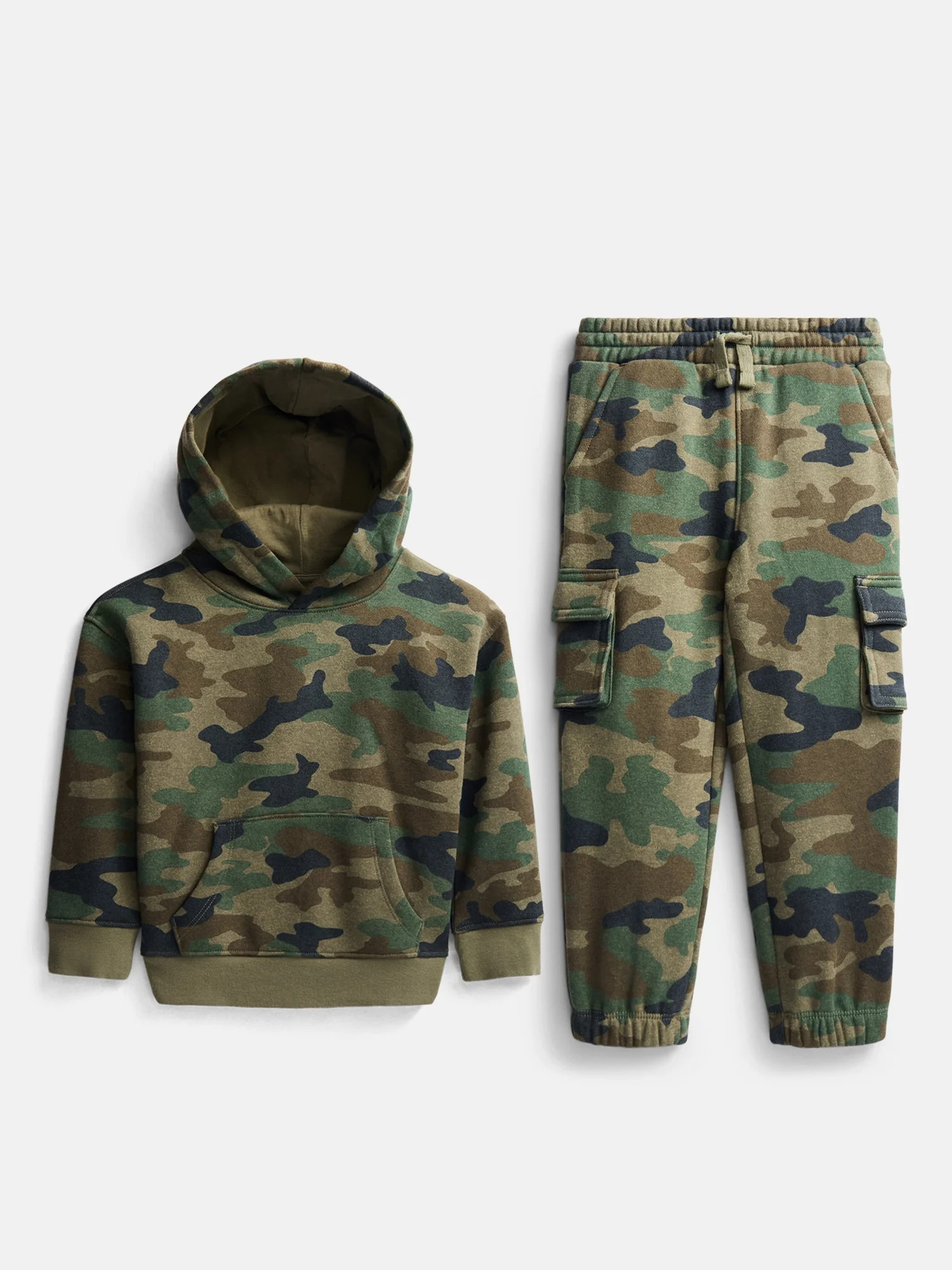 Wonder Nation Toddler Boys Fleece Hoodie and Cargo Pants Set, 2 Piece, Sizes 12M-5T | Walmart (US)