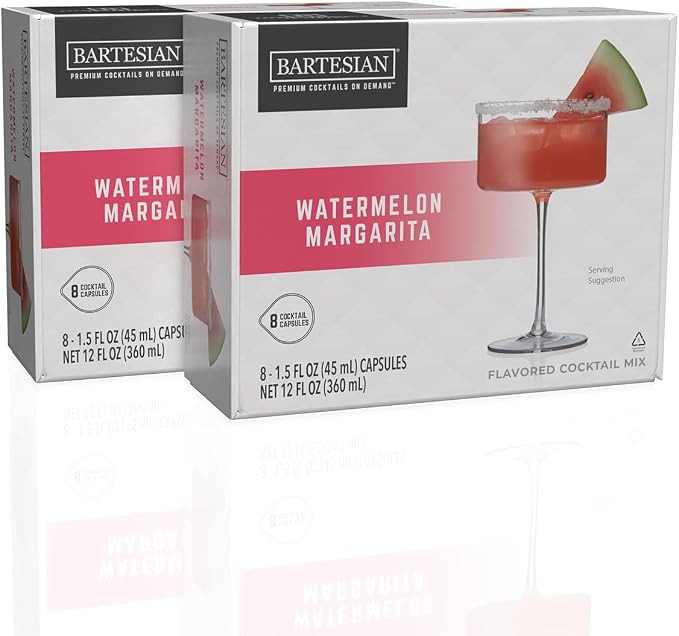 Bartesian 16-Pack Watermelon Margarita Mixer Capsules for Cocktail Machine – Home Bar Mixology ... | Amazon (US)