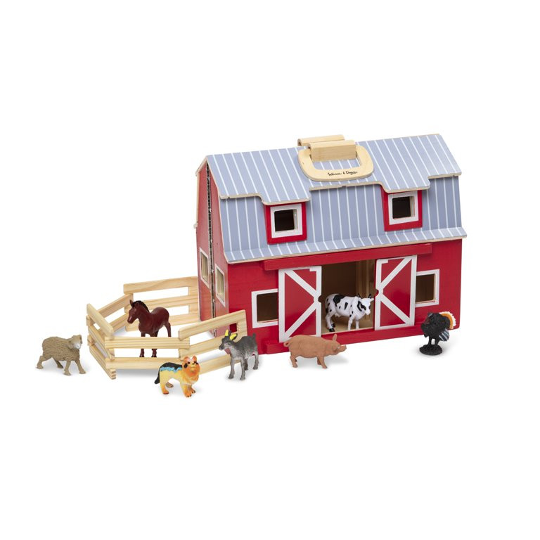 Melissa & Doug Wooden Fold & Go Barn | Walmart (US)