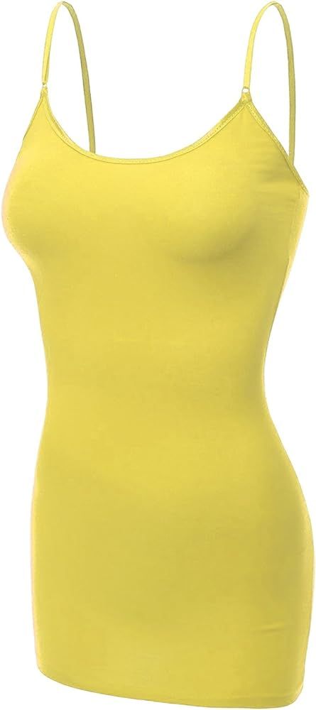 Emmalise Women's Basic Casual Long Camisole Adjustable Strap Cami Layering Top | Amazon (US)