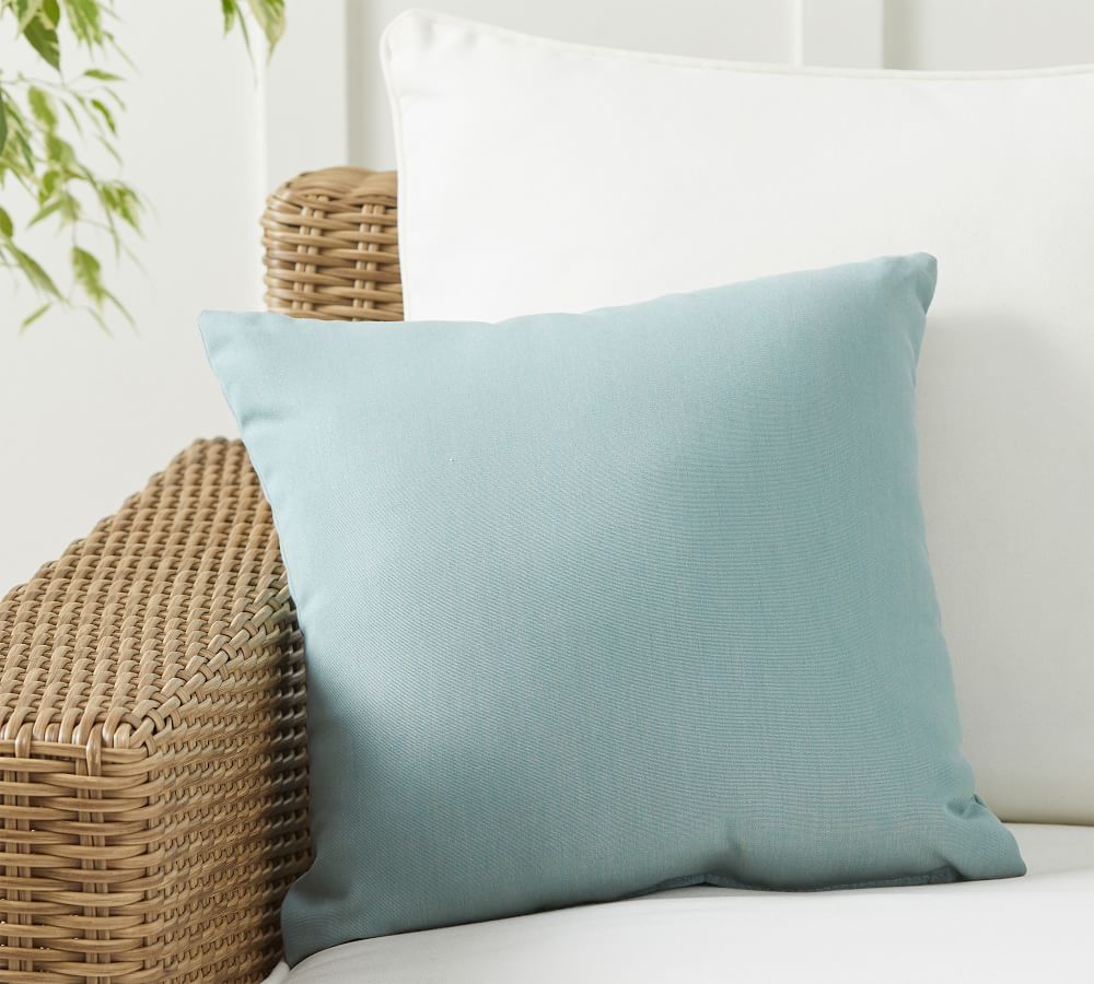 Sunbrella® Solid Indoor/Outdoor Pillow, 18 x 18", Spa Blue | Pottery Barn (US)