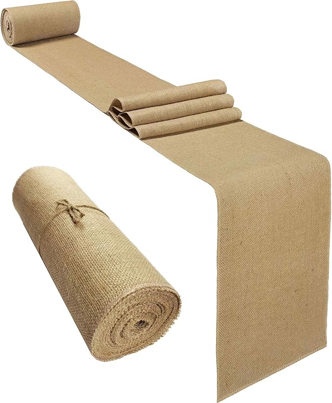 1 Pack 12 inch x 10 Yards Burlap Table Runner, Natural Rustic Jute Table Runners,Burlap Roll for ... | Amazon (US)