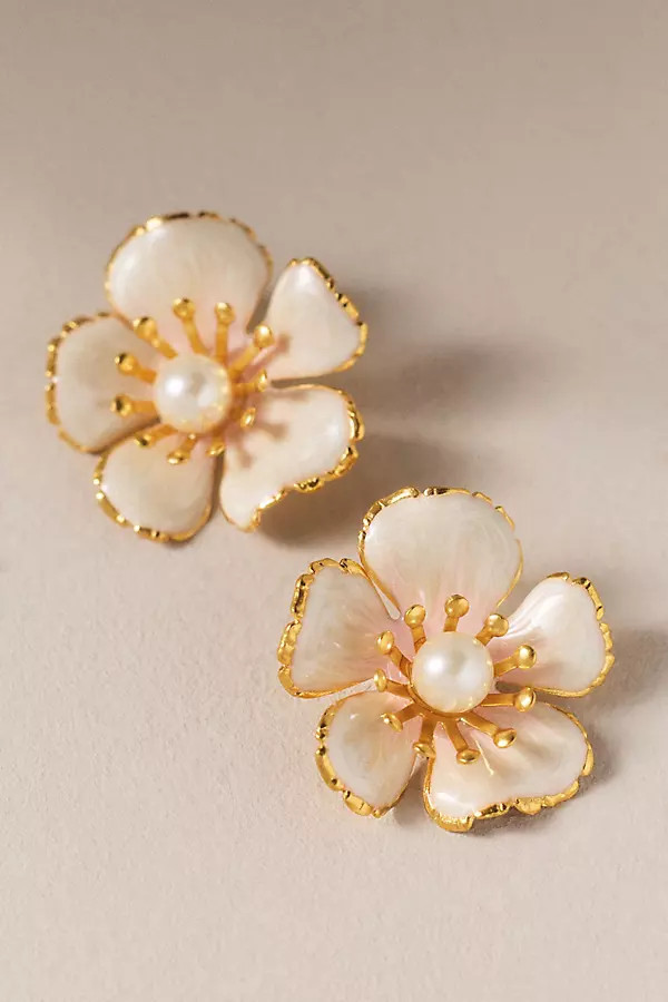 The Pink Reef Flora Pearl Earrings | Anthropologie (US)
