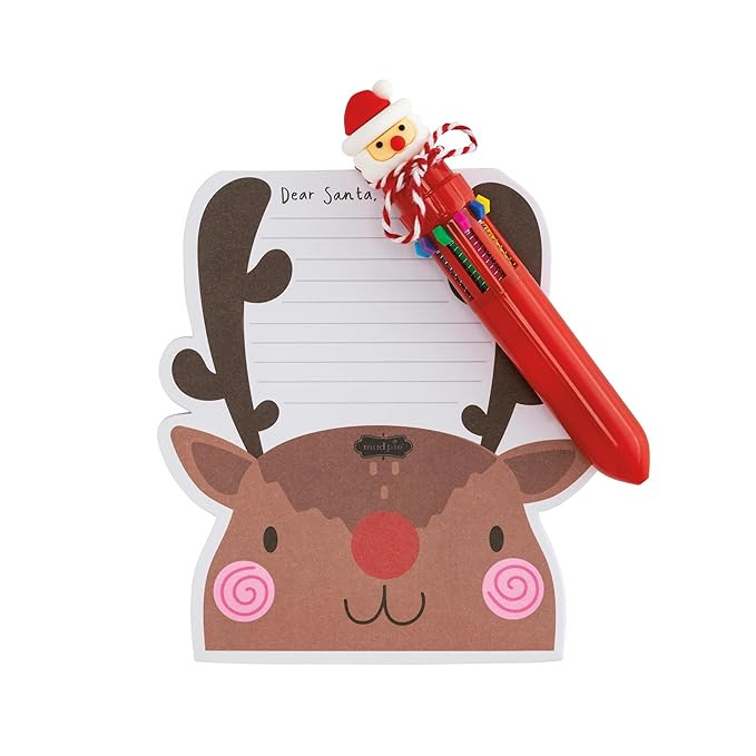 Mud Pie Kids Christmas Reindeer Pad and Pen | Amazon (US)