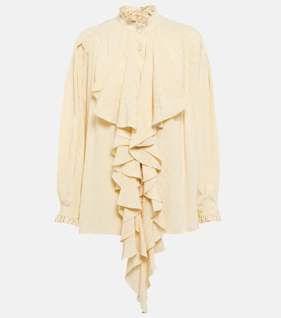 Ruffle-trimmed jacquard silk shirt | Mytheresa (US/CA)