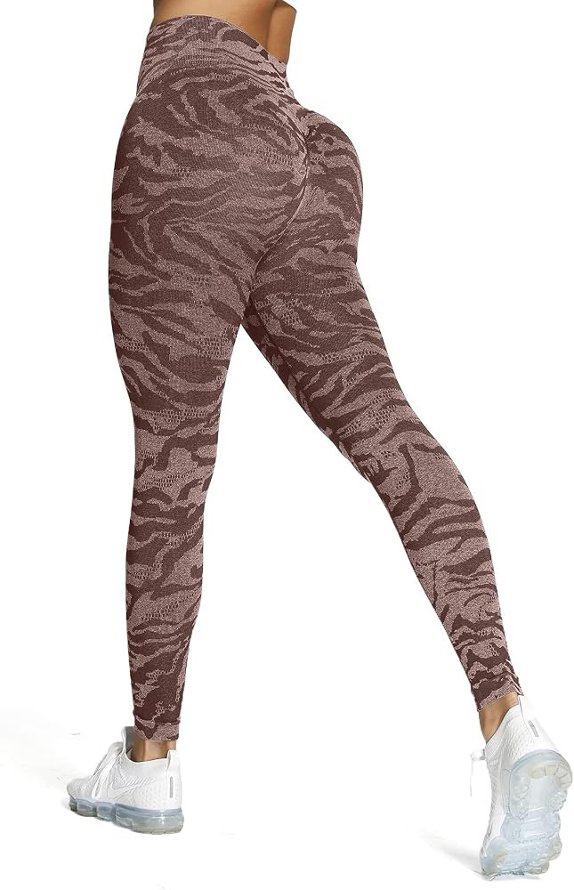 Aoxjox Yoga Pants for Women Workout High Waisted Gym Sport Adapt Animal Camo Seamless Leggings | Amazon (US)