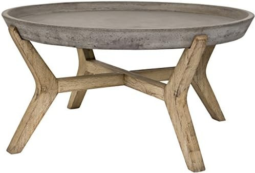 Safavieh Outdoor Collection Wynn Modern Concrete Round 18.1-inch Coffee Table | Amazon (US)