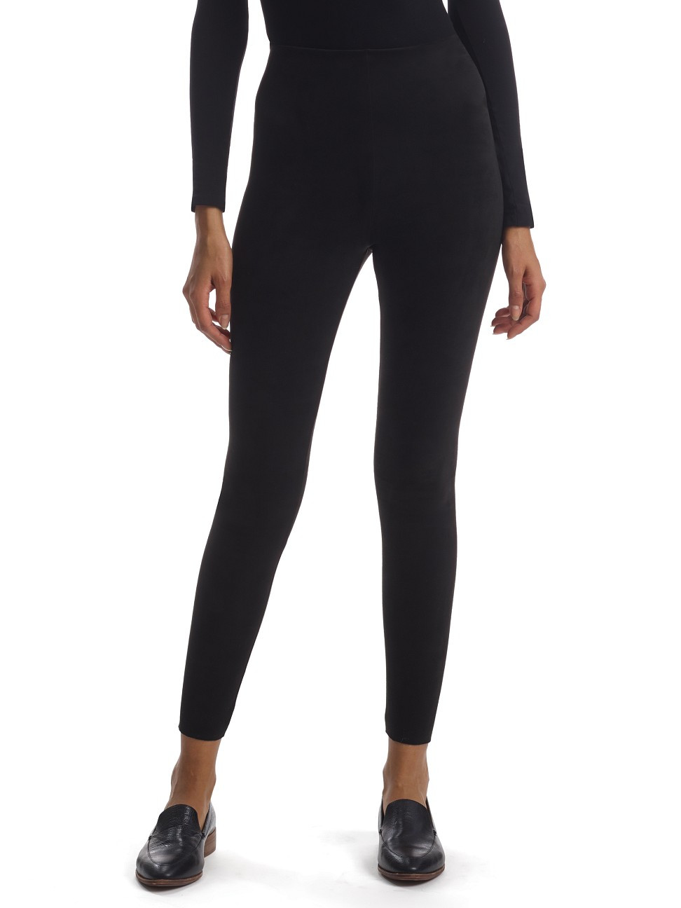 Commando Women's High-Rise Faux Suede Leggings - Black - Size Medium | Saks Fifth Avenue