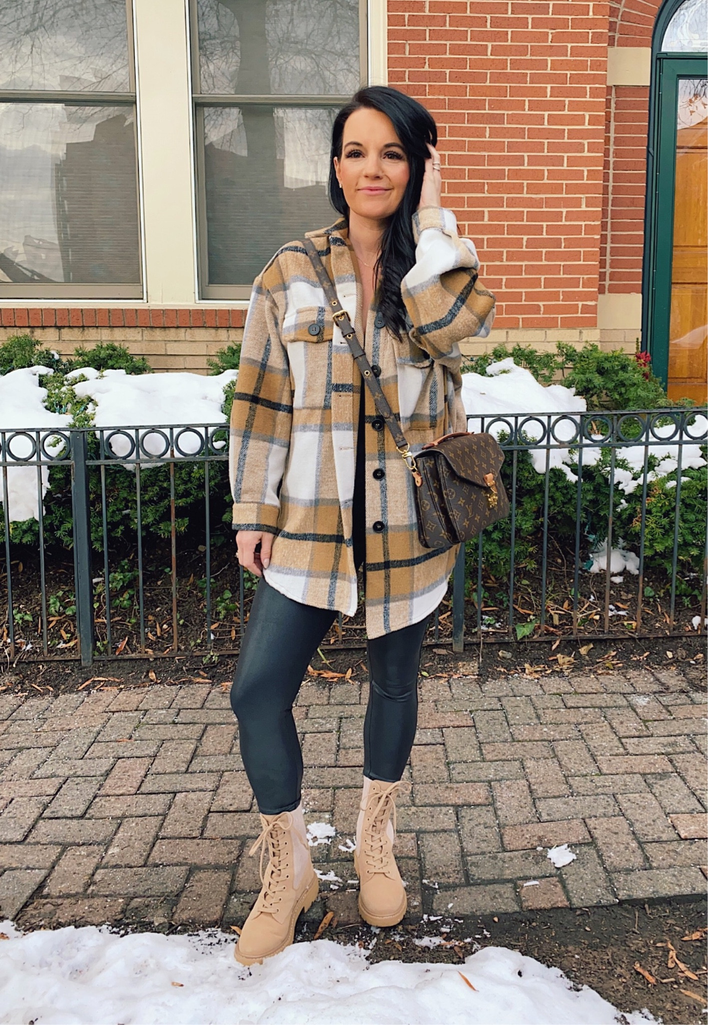 Spanx Sale - wearing size Medium Petite. If you’re under 5’4 I’d recommend petite. I’m 5’3 and 110lbs for reference. 
.
Spanx - faux leather leggings - leggings - holiday sale - Black Friday sale - winter style - cold weather - Womens fashion - leather - tunic - shacket - boots - winter style - plaid 

#LTKCyberweek #LTKsalealert #LTKunder100