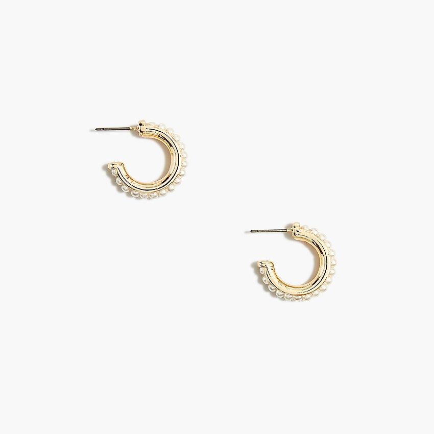 Pearl hoop earrings | J.Crew Factory