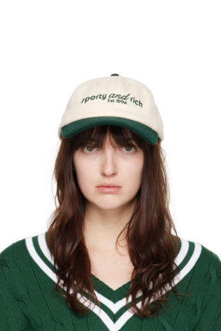 Off-White & Green Tank Flannel Cap | SSENSE