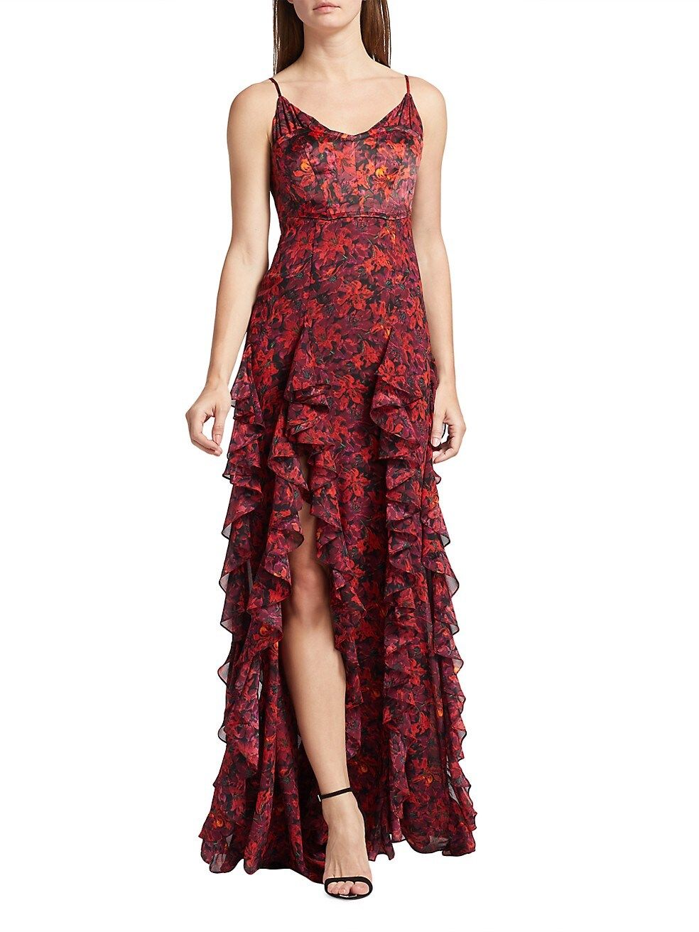 Cinq à Sept Stargazer Floral Ruffle-Embellished Gown | Saks Fifth Avenue