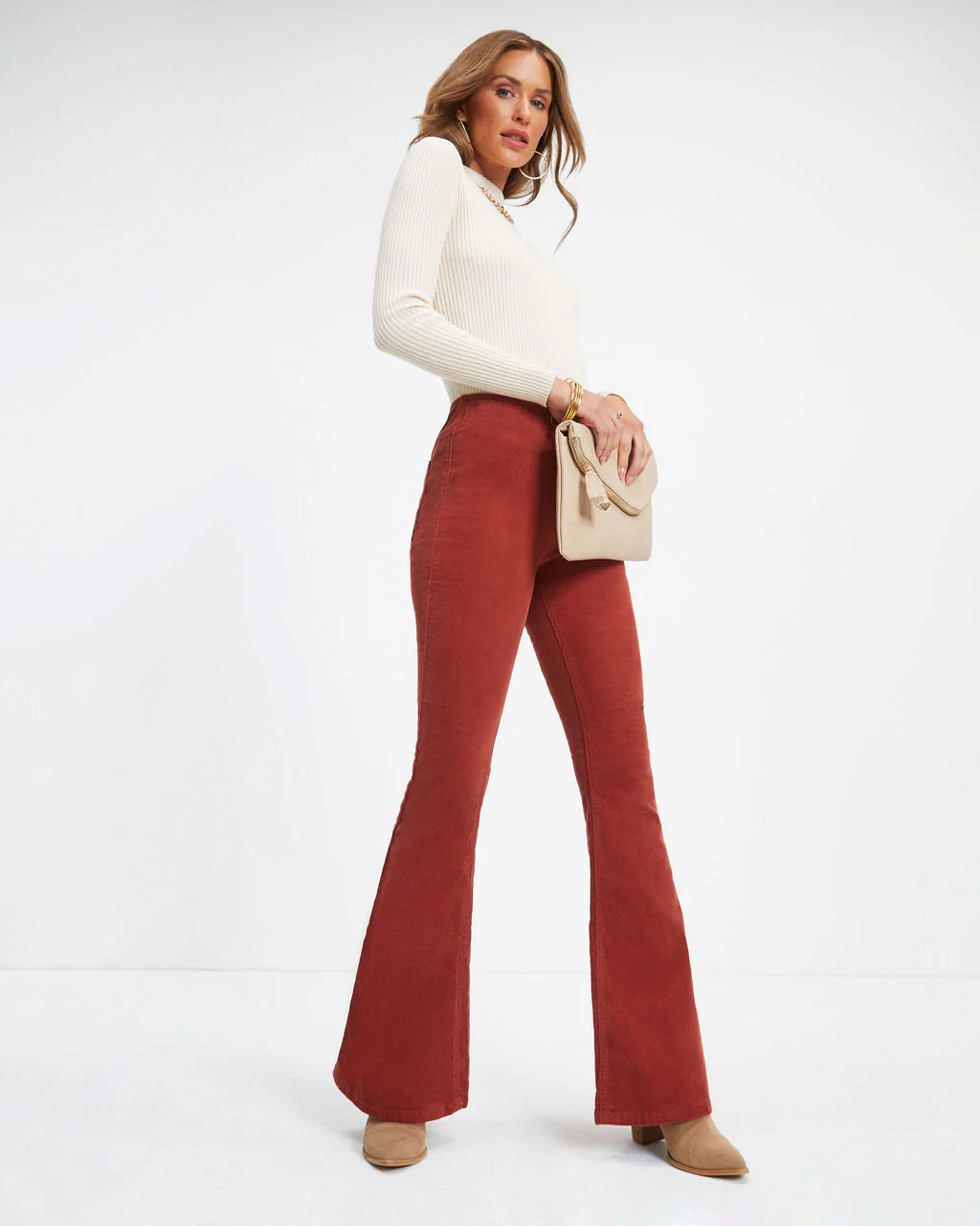 Sophie High Rise Bell Bottom Corduroy Pants | VICI
