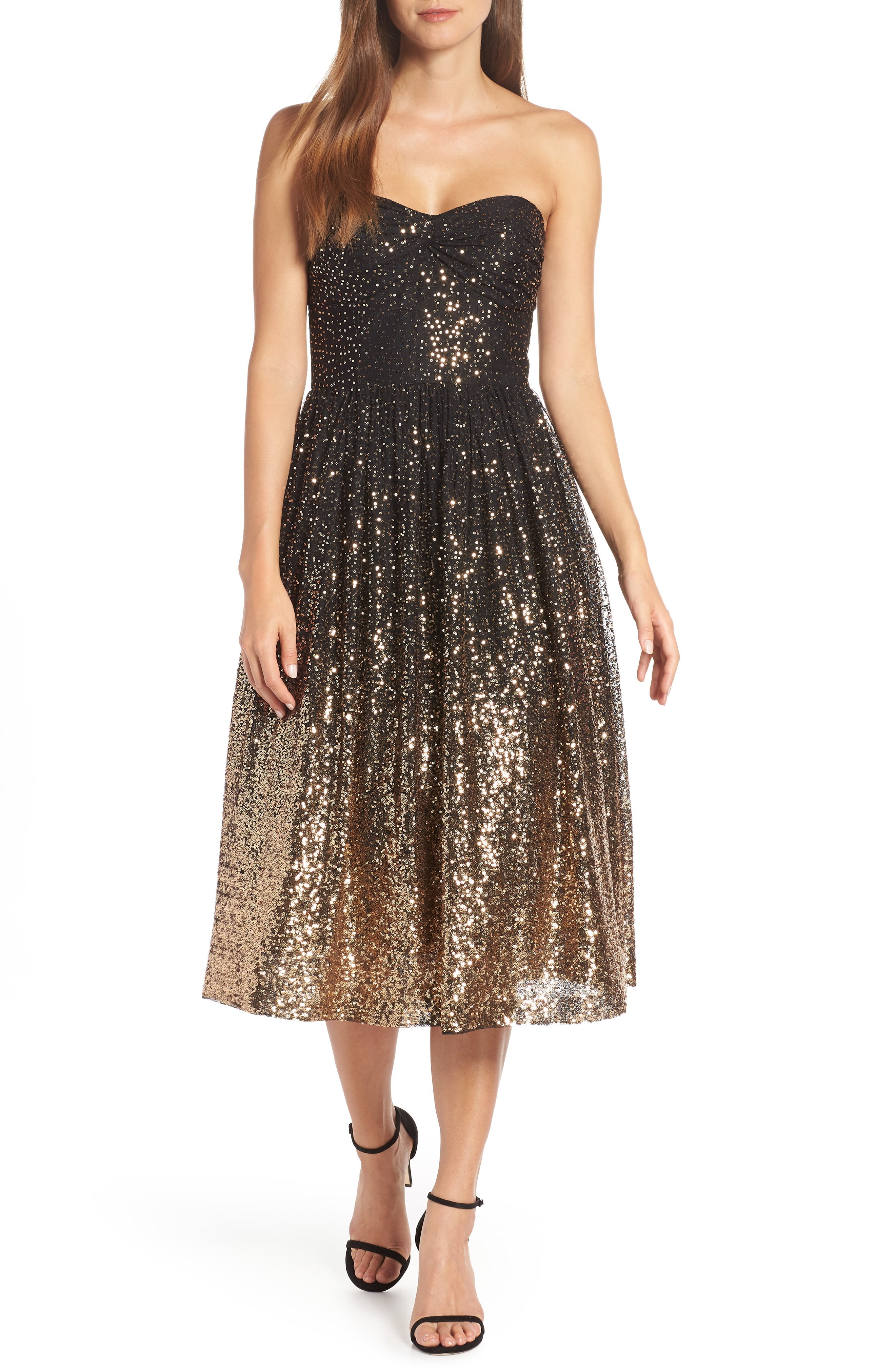 Eliza J Strapless Midi Dress | Nordstrom