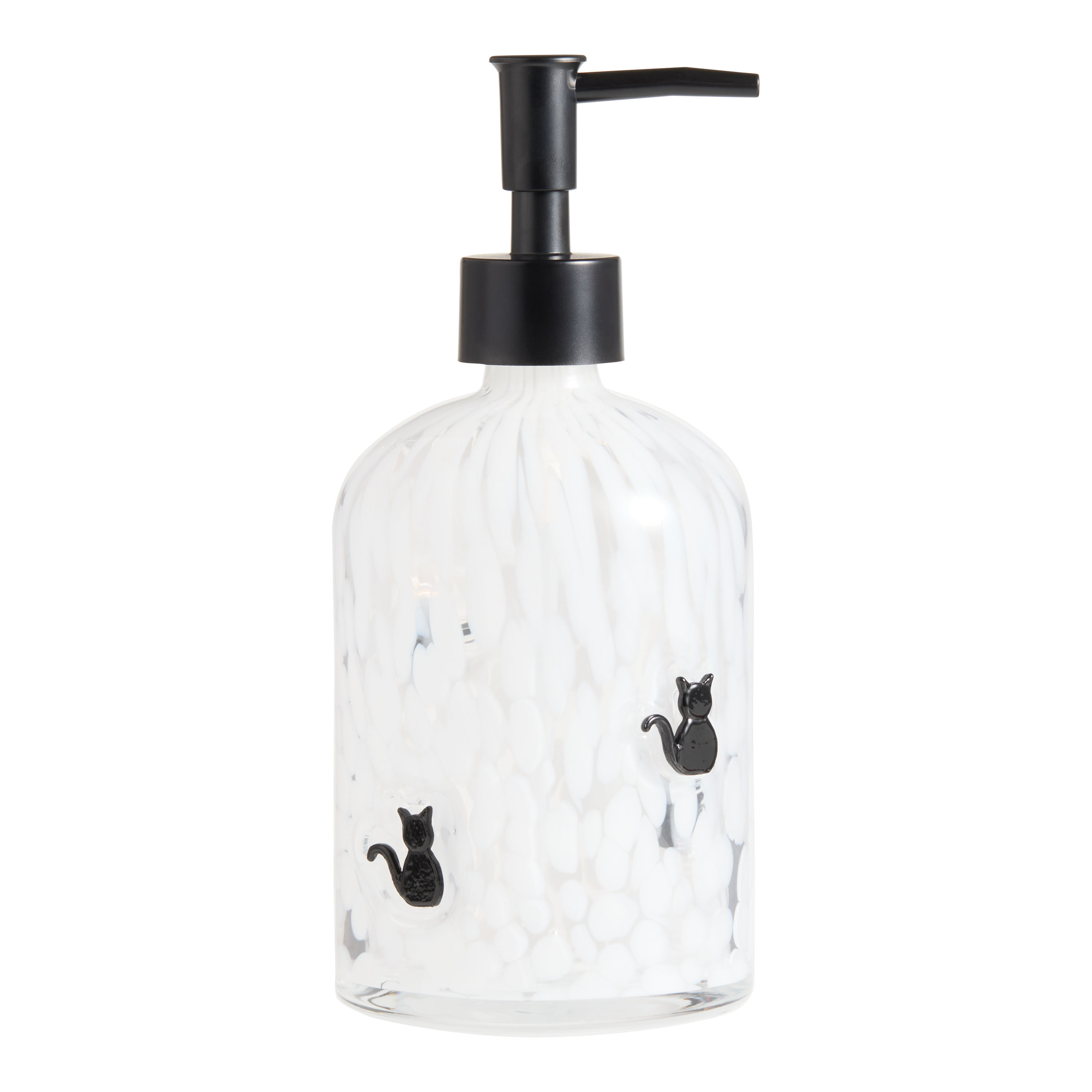 Charm Black Cat Inlay Confetti Glass Liquid Soap Dispenser | World Market
