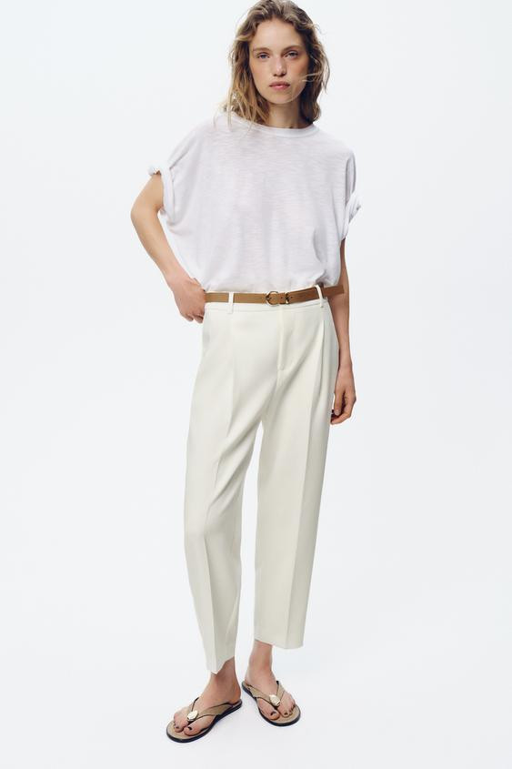 DARTED TROUSERS WITH BELT | Zara UK