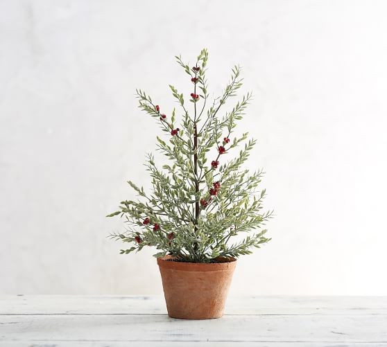 Faux Potted Berry Branch Sage Topiary | Pottery Barn (US)