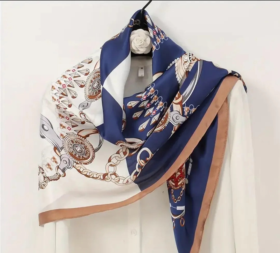 Vintage Print Square Scarf: Warm Headscarf, Sun Protection (35”X35”) | Etsy (US)