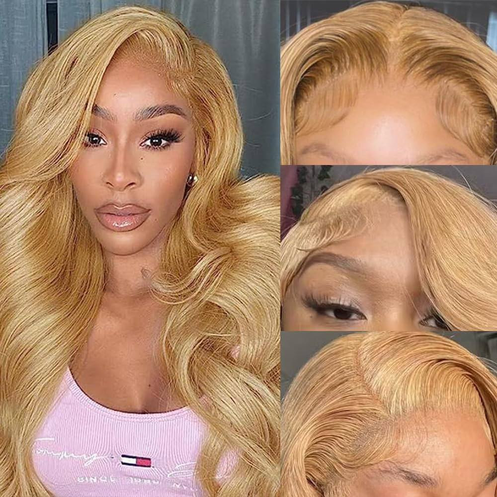 13X4 Honey Blonde Wig Human Hair 180% Density HD Lace Front Wigs Human Hair Pre Plucked with Baby... | Amazon (US)