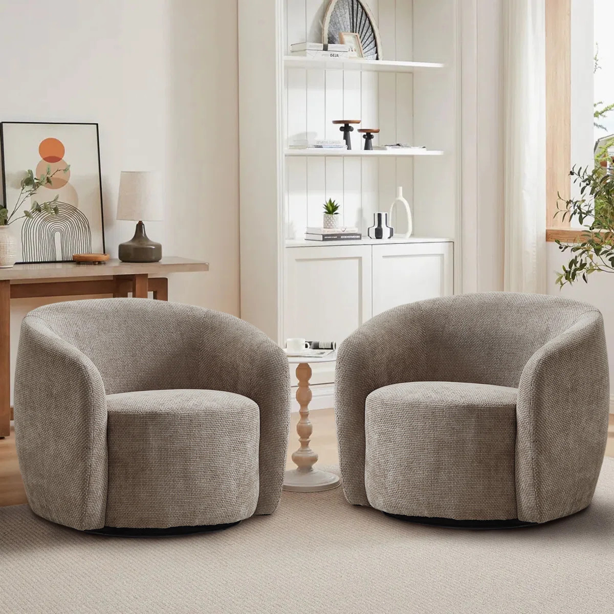 Wrought Studio™ Castillon 31" Wide Chenille Upholstered Swivel Accent Chair & Reviews | Wayfair | Wayfair North America