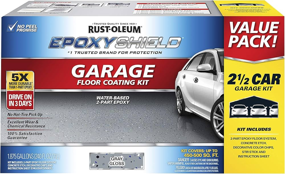 Rust-Oleum 261845 EpoxyShield Garage Floor Coating , 2 gal, Gray, 2.5 Car Kit | Amazon (US)