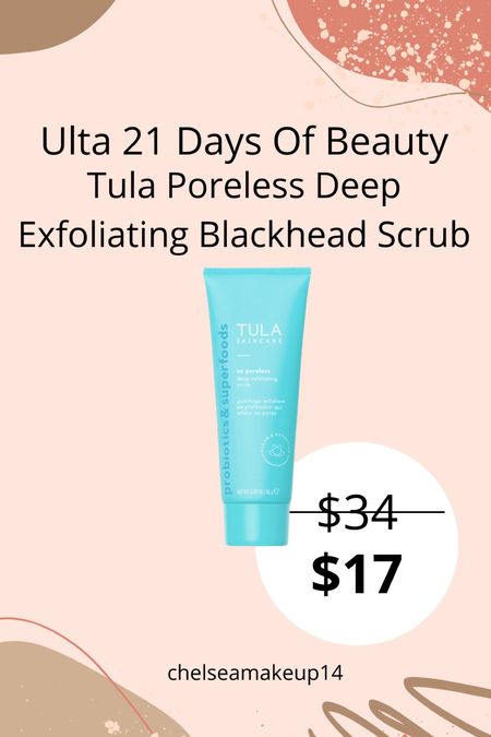 Ulta 21 Days Of Beauty // Tula So Poreless Deep Exfoliating Blackhead Scrub 

#LTKbeauty #LTKsalealert