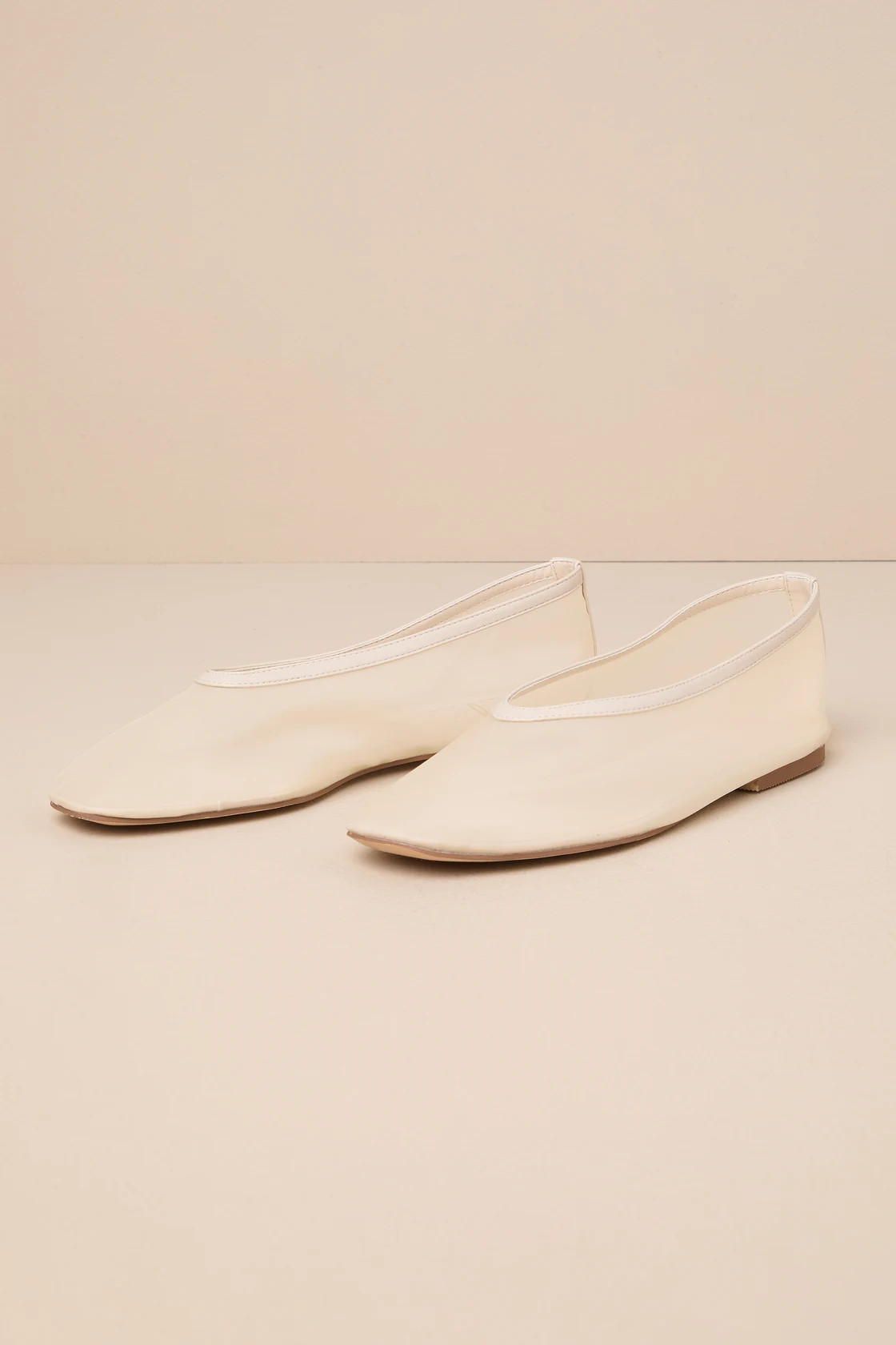 Aldan Beige Sheer Mesh Ballet Flats | Lulus