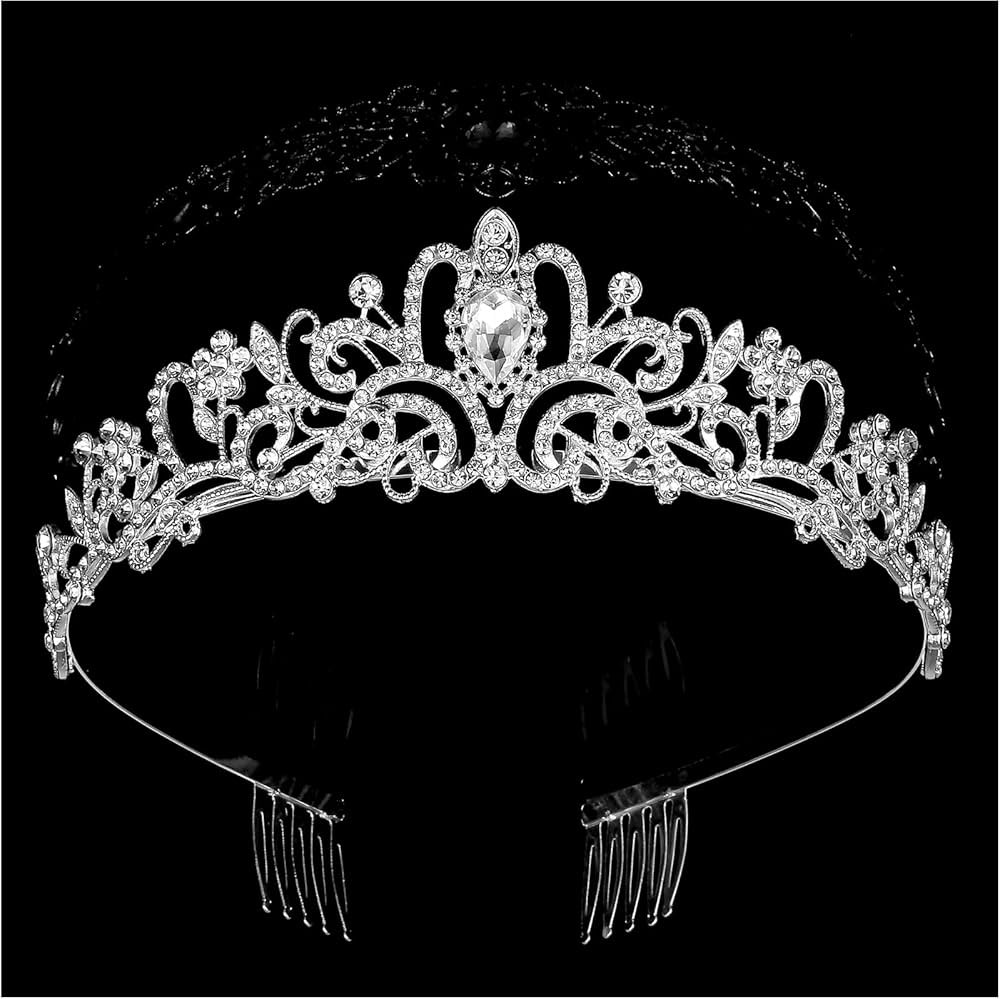 Tiara Crowns for Women and Girls, Princess Crown for Girls, Crystal Queen Tiaras, Headband Hair A... | Amazon (US)